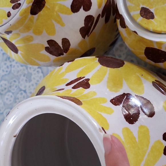 Vintage Sunflower Jars 3 pc Canister Set (Part 1) - Picture 5 of 17